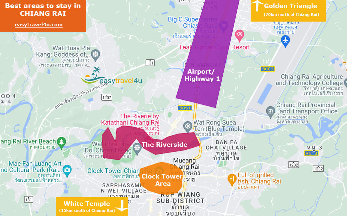 Map of Best Areas in Chiang Rai