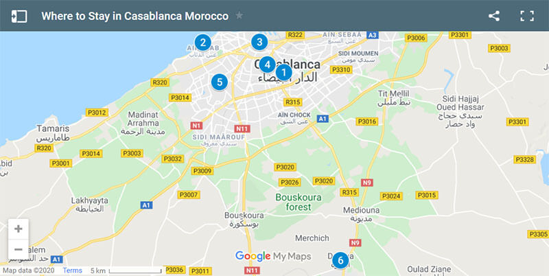 Where To Stay In Casablanca Map 