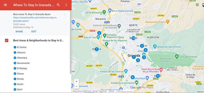 Where to Stay in Granada Map of Best Areas & Neighborhoods
