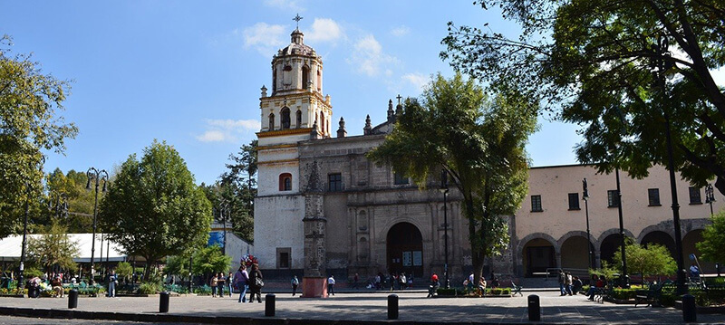 Coyoacan, a residential neighborhood with colonial architecture