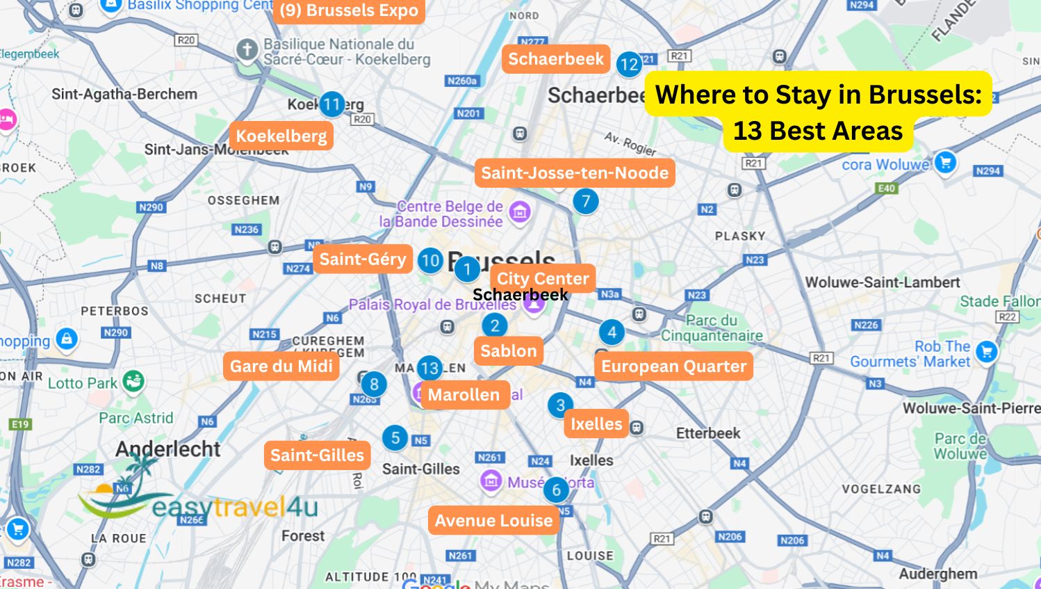 Where to Stay in Brussels On map