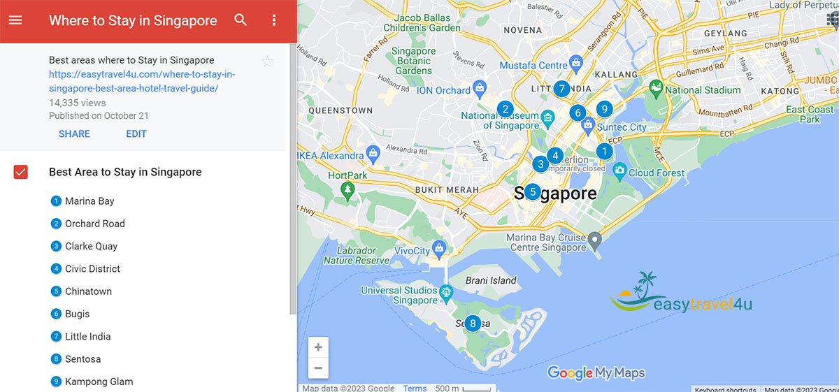 Map of Best Areas & Neighborhoods in Singapore