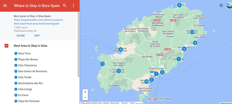 Where to Stay in Ibiza Map of Best Areas & Towns