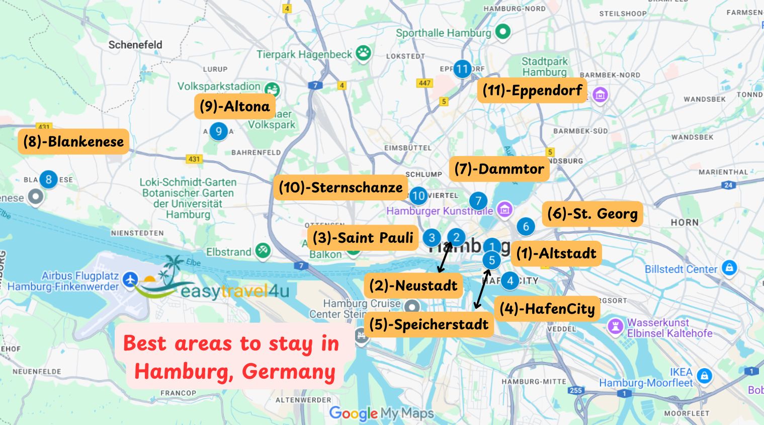 Best areas to stay in  Hamburg, Germany