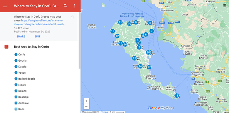 Where to Stay in Corfu Map of Best Areas & Towns