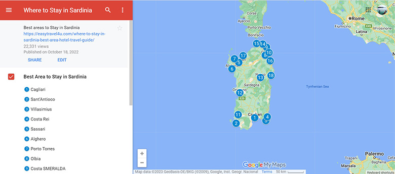 Where to Stay in Sardinia Map of Best Areas & Towns