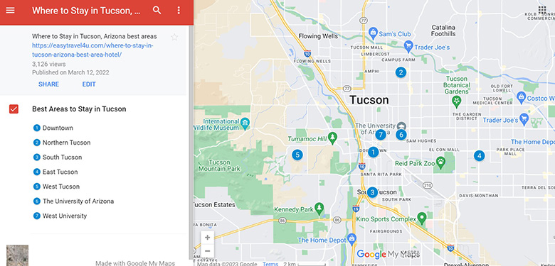 Where to Stay in Tucson, Arizona Map of Best Areas 