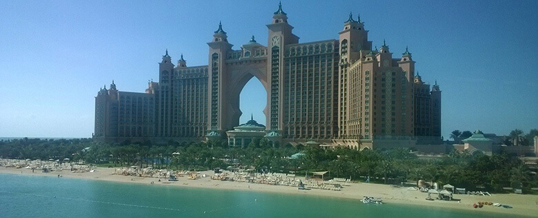 Palm Jumeirah, man-made island with top luxury resorts