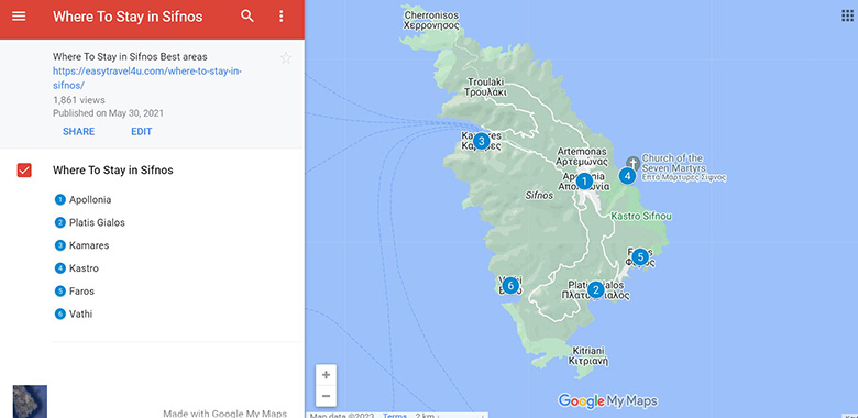 Where to Stay in Sifnos Map of Best Areas & Towns