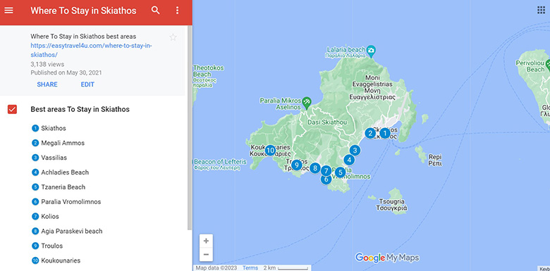 Where to Stay in Skiathos Map of Best Areas & Towns