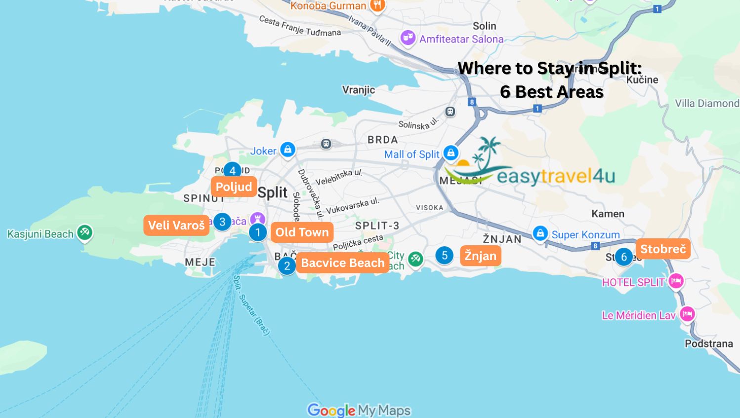 6 Best areas to stay in Split