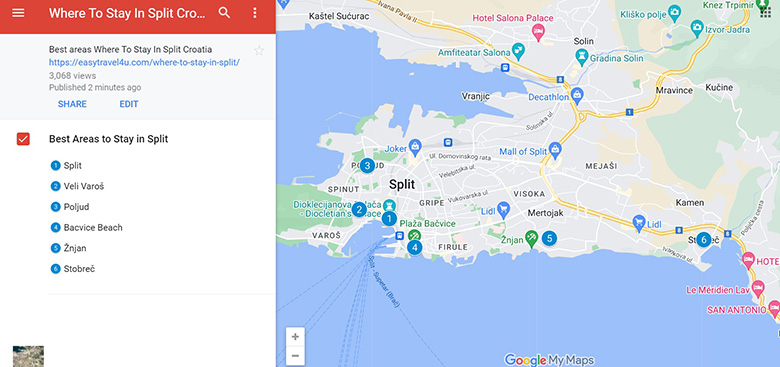 Where to Stay in Split Map of Best Areas & Neighborhoods