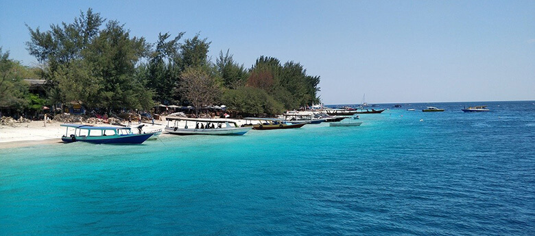 Gili Islands, for snorkeling, diving, surfing and hiking
