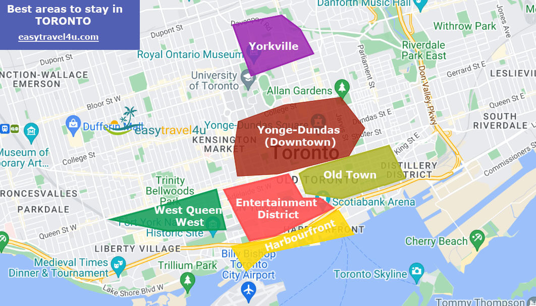 Map of Best Areas & Neighborhoods in Toronto