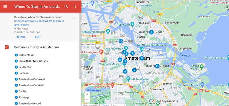 Where to Stay in Amsterdam Map of Best Areas & Neighborhoods