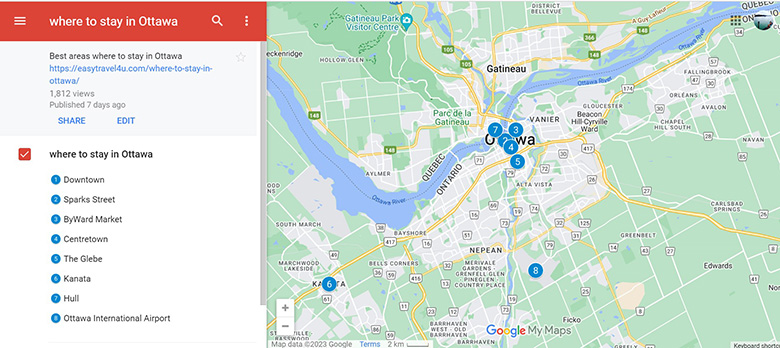 Where to Stay in Ottawa Map of Best Areas & neighborhoods