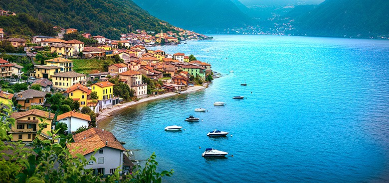 Lezzeno, authentic Italian town on eastern shore of Lake Como