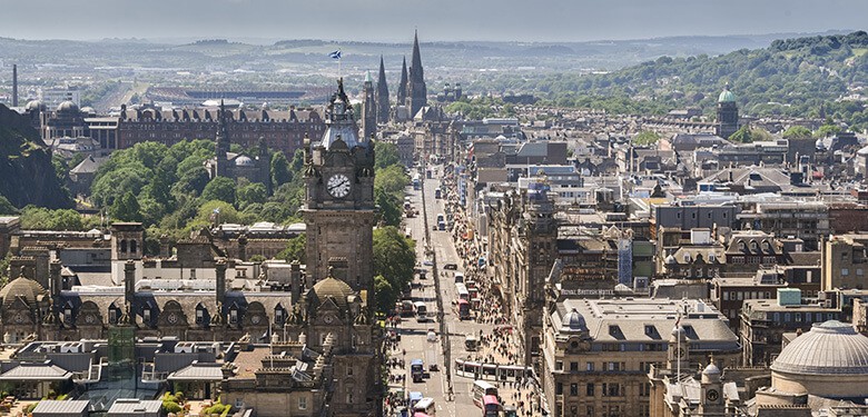 Princes Street, where to stay in Edinburgh for families