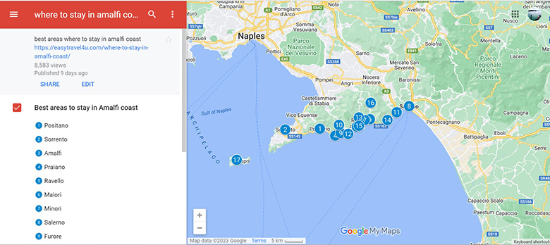 Where to Stay in Amalfi Coast  Map Best Areas & Towns