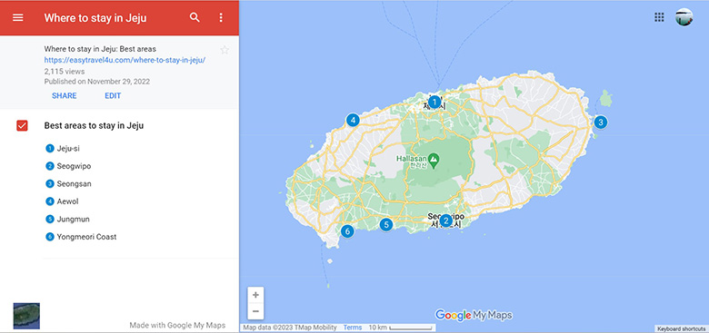 Where to stay in Jeju first time Map of Best areas & neighborhoods