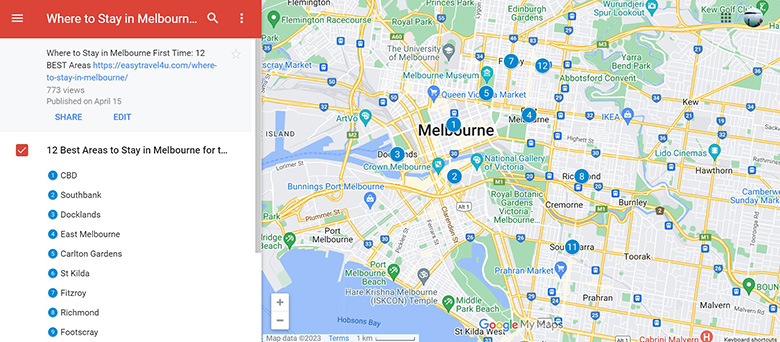Where to Stay in Melbourne Map of BEST Areas & neighborhoods