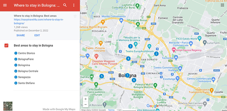 Where to stay in Bologna Map of Best areas & Neighborhoods