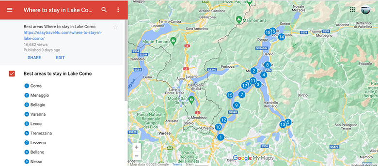 Where to Stay in Lake Como Map of Best Towns & Areas