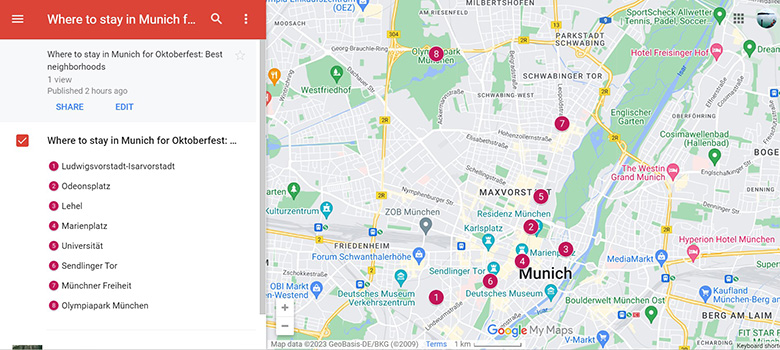 Where to stay in Munich for Oktoberfest Map of Best neighborhoods